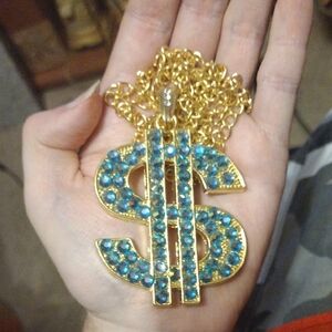 Mermaid Blue Money Symbol Necklace